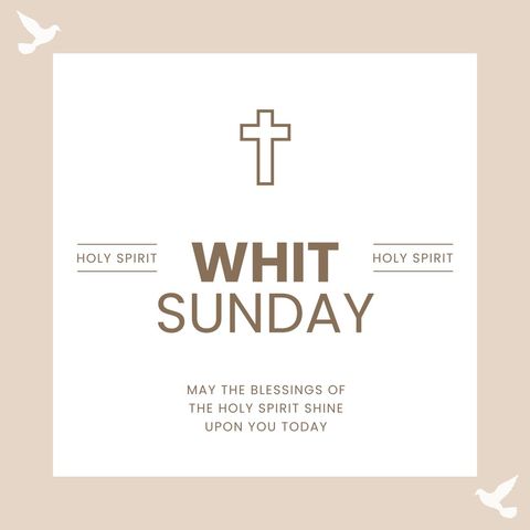 Whit Sunday Religious Celebration Background with Cross and Doves - Download Free Stock Templates Pikwizard.com