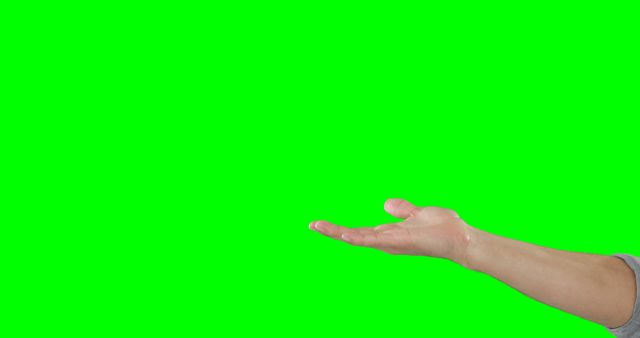 Hand Gesturing with Open Palm on Green Background - Download Free Stock Images Pikwizard.com