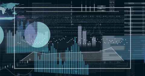 Digital Data Interface with Graphs for Business Analysis - Download Free Stock Images Pikwizard.com