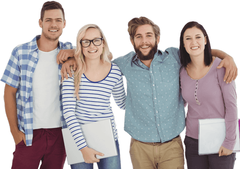 transparent smiling group of young adults embracing in casual attire - Download Free Stock Videos Pikwizard.com