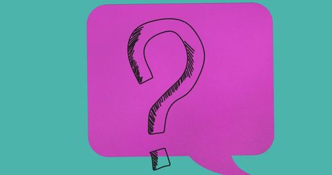 pink speech bubble with hand-drawn question mark - Download Free Stock Images Pikwizard.com