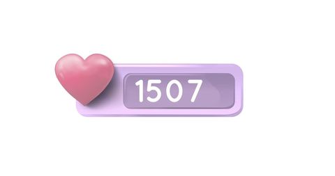 Pink heart icon with purple likes counter