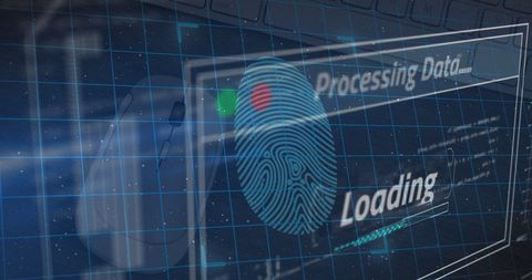 Futuristic Digital Data Processing with Biometric Fingerprint - Download Free Stock Images Pikwizard.com