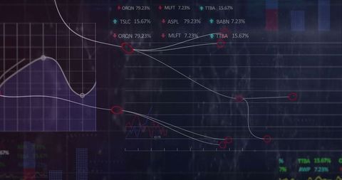 Selective Data Points on Dark Analytics Dashboard with Sleek Design