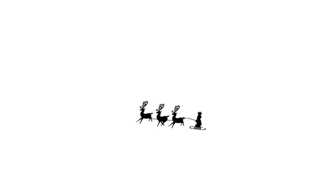 Santa Claus Sleigh and Reindeer Silhouette on White Background - Download Free Stock Images Pikwizard.com