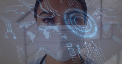 Futuristic Medical Technology Interface in Healthcare Environment