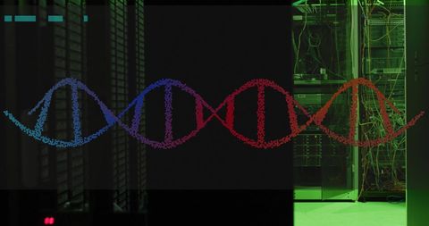 Digital Integration of DNA and Technology in Data Center - Download Free Stock Images Pikwizard.com