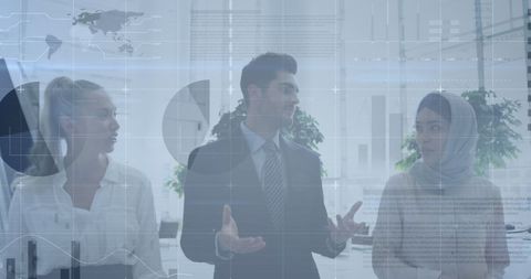 Diverse Business Team Discussing Global Data Strategies