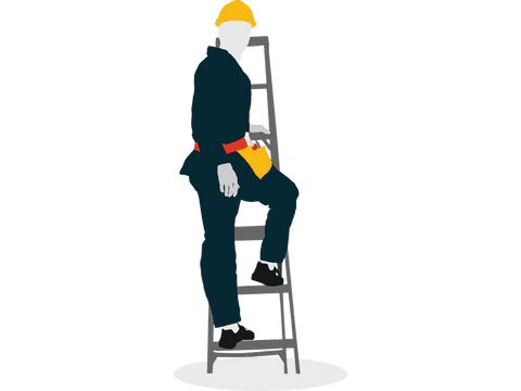 engineer climbing ladder in safety gear on transparent background - Download Free Stock Videos Pikwizard.com