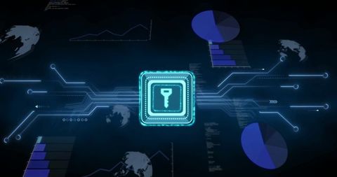 Digital Key and Data Visualization in Global Interface Concept - Download Free Stock Images Pikwizard.com