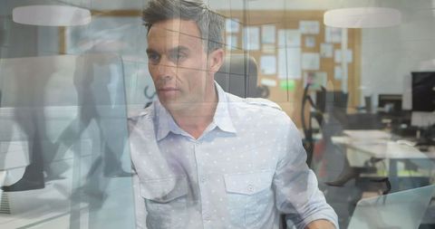 Business Professional Working in Modern Office Environment