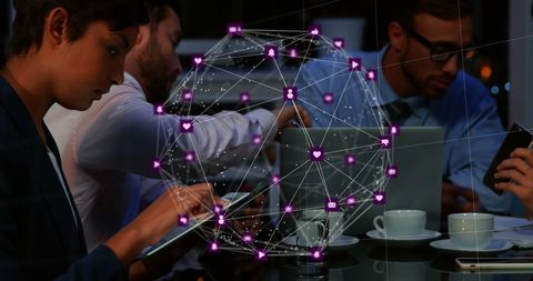 Global Digital Interface in Tech Networking Environment - Download Free Stock Images Pikwizard.com