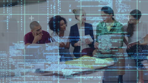 Business Team Analyzing Digital Data Overlay Concepts