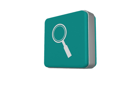 aquamarine cube with magnifying glass icon on transparent background - Download Free Stock Videos Pikwizard.com