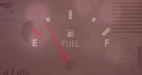 Digital Representation of Fuel Gauge with Analytical Data Overlay