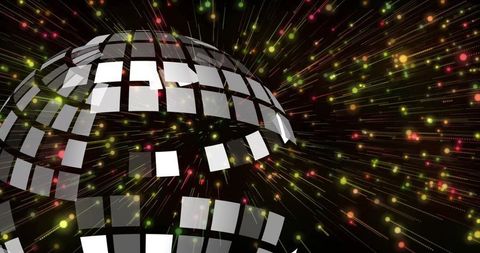 Abstract digital sphere with glowing particles