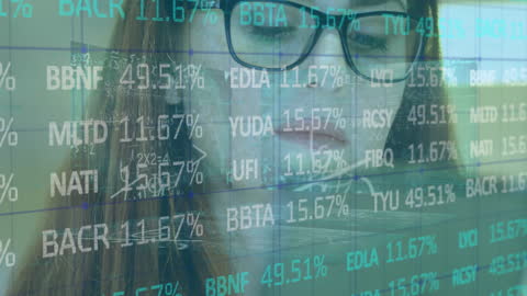 Businesswoman Analyzing Global Data on Digital Tablet