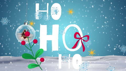 Festive Christmas Decorations and Snowflakes