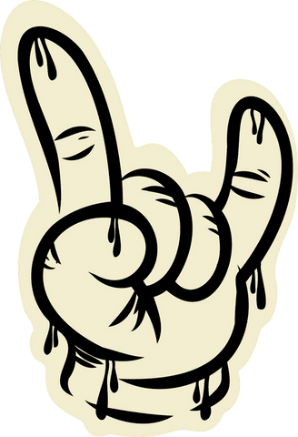 cartoon rock gesture hand drips black ink on transparent background - Download Free Stock Videos Pikwizard.com