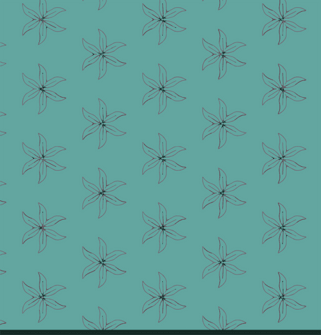 Transparent Floral Pattern with Black Outline on Teal Background - Download Free Stock Videos Pikwizard.com