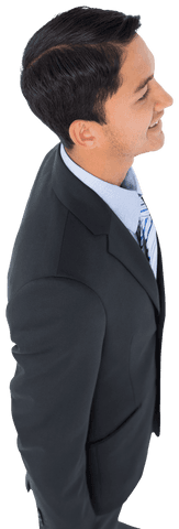 Transparent Happy Asian Businessman on Isolated Background