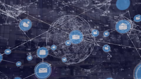 Futuristic Digital Network Communication Interface