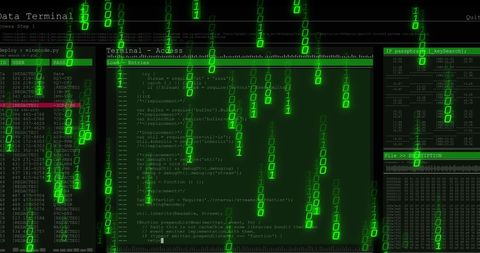 Futuristic Data Processing with Green Binary Code Matrix - Download Free Stock Images Pikwizard.com