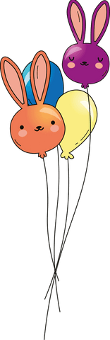rabbit balloons vector art on transparent background for celebrations - Download Free Stock Videos Pikwizard.com