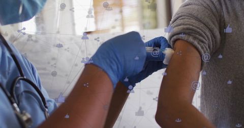 Innovative digital healthcare concept with vaccination