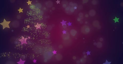 Magical Christmas Tree with Falling Stars - Download Free Stock Images Pikwizard.com