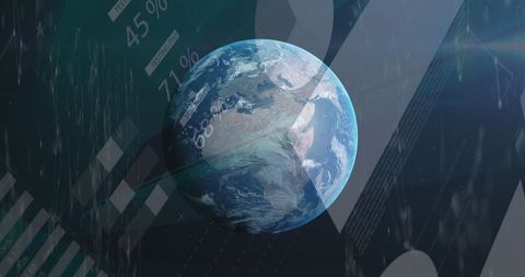 Earth Floating in Digital Financial Interface - Download Free Stock Images Pikwizard.com