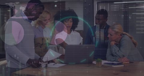 Financial experts analyzing data in modern office environment