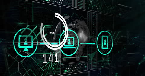 Digital Data Processing with Futuristic Interface Background