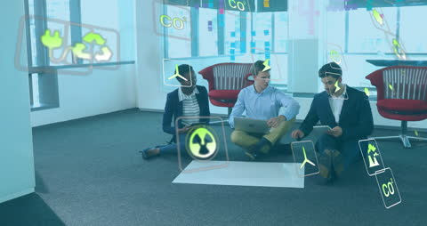 Team of Professionals Collaborating with Green Technologies