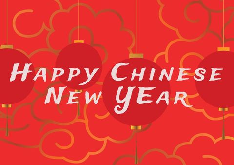 festive red lanterns and chinese new year greeting - Download Free Stock Templates Pikwizard.com