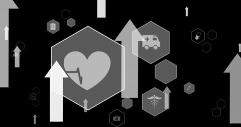 Abstract Medical Icons and Symbols in Geometric Design