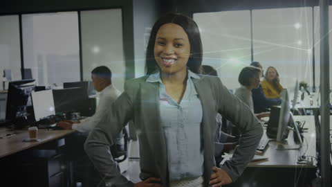 Confident Business Leader in Modern Office Showing Future Connectivity