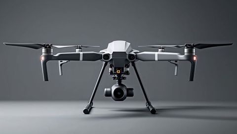 Cutting-edge professional quadcopter drone with camera gimbal, streamlined design