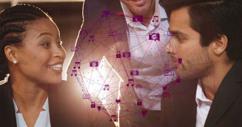 Diverse Business Team with Digital Connection Network