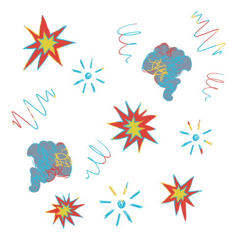 Colorful Abstract Squiggles with Neon Shapes on Transparent Background - Download Free Stock Videos Pikwizard.com