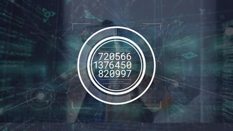 Futuristic VR World with Data Processing Elements