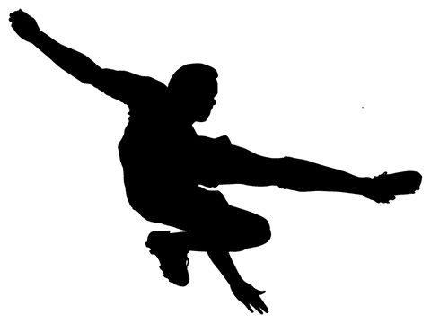 Football Player Kicking Ball Transparent Vector Silhouette