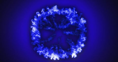 Mystical Blue Smoke Ring on Dark Background