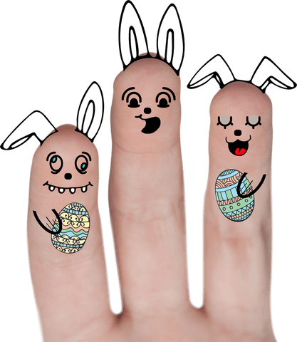 creative easter fingers featuring bunny art on transparent background - Download Free Stock Videos Pikwizard.com