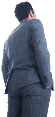 Transparent Rear View of Businessman Looking Forward