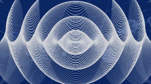 Intricate Network of Kaleidoscopic Shapes on Blue Background