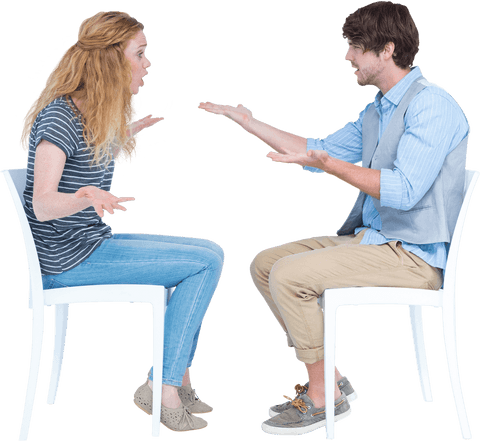 transparent arguing young couple in casual attire - Download Free Stock Videos Pikwizard.com