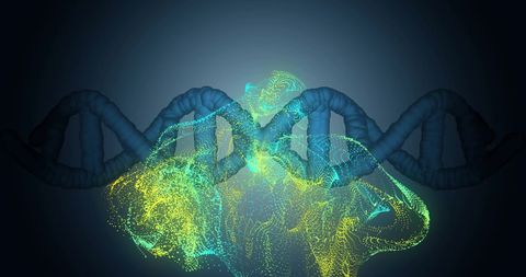Digital DNA Helix with Data Visualization - Download Free Stock Images Pikwizard.com