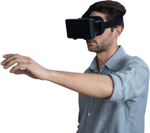 transparent businessman embracing virtual reality technology - Download Free Stock Videos Pikwizard.com