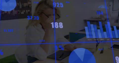 Business Analyst Calls While Overlooking Data and Charts